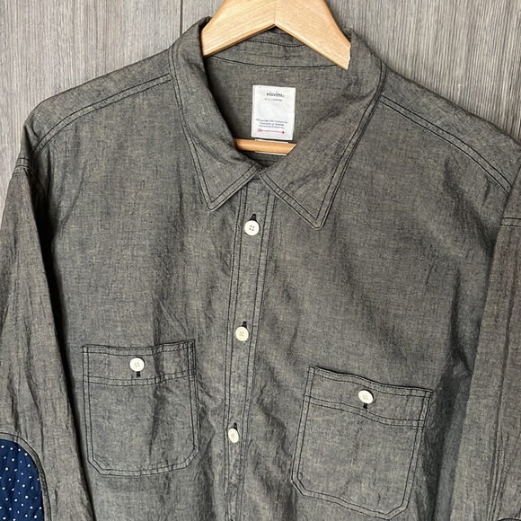 Visvim Long Sleeve Designer Button Down Shirt. Handmade of the finest materials - Picture 2 of 16